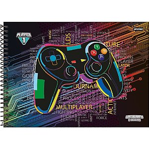 Caderno desenho univ capa dura player 1 80fls. - jandaia (pct.c/04)