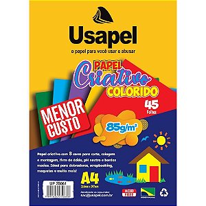 Bloco para educacao artistica usapel 8cores a4 85g 45fls - filiperson (pacote)