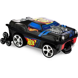 Mochila infantil com rodinha hotwheels night shifter preto - maxtoy (unidade)