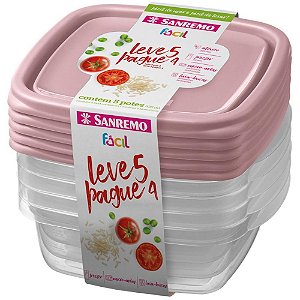 Pote plastico conj. l5p4 pote facil 530ml(s) - sanremo (kit)