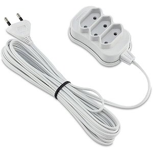 Extensao eletrica bipolar 3m 3 tomadas slim br - force line (unidade)