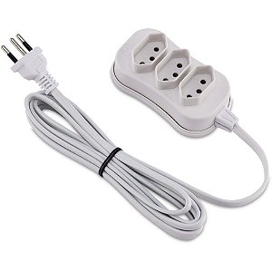 Extensao eletrica tripolar 1m 3 tomadas slim br - force line (unidade)