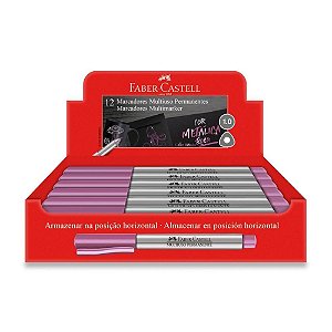 Pincel marcador permanente supersoft 1.0 metalico rs - faber-castell (cx.c/12)
