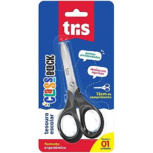 Tesoura escolar tris class black 13cm - summit (unidade)