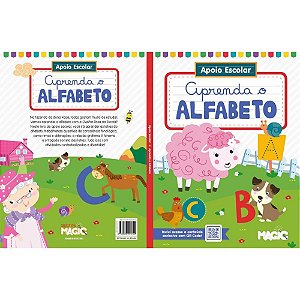 Livro cartilha aprenda o alfabeto 96p 27x20cm - magic kids (unidade)