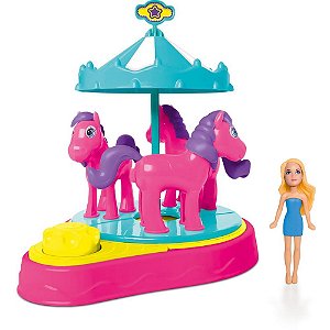 Cenario tematico (playset) parque da judy carrossel - samba toys (unidade)
