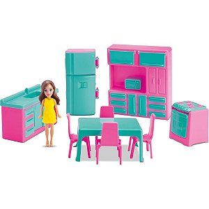 Casinha de boneca colecao judy cozinha c/boneca - samba toys (unidade)