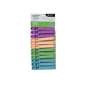 Prendedor de roupa plastico super big(sortido) - paramount (bl.c/12)