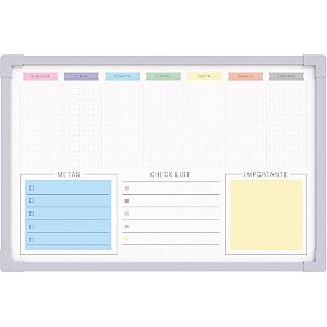 Quadro planner semanal dots soft lilas 60x40c - stalo (pct.c/02)