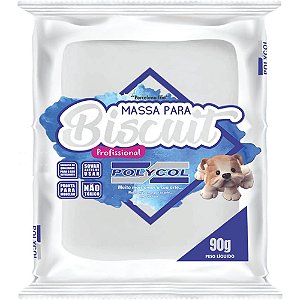 Massa de porcelana fria biscuit 90g natural - polycol (cx.c/12)