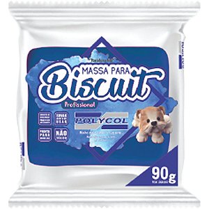 Massa de porcelana fria biscuit 90g azul royal - polycol (cx.c/12)