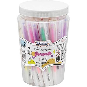 Caneta gel fluorescente 1.0mm 5 cores - brw (dp.c/50)