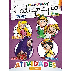 Livro caligrafia aprendendo caligrafia 4 titulo - bicho esperto (pct.c/04)