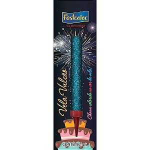 Vela para aniversario vulcao azul - festcolor (unidade)