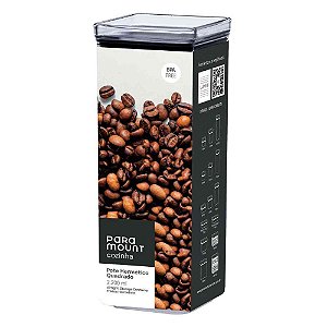 Pote acrilico hermetic 2.200ml lumini quadra - paramount (unidade)