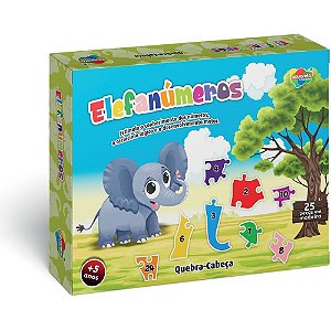 Quebra-cabeca madeira elefanumeros 25pcs - aquarela brinquedos (unidade)