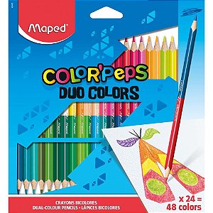 Lapis de cor triangular color peps duo 24lapis 48cores - maped (estojo)