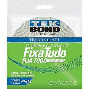 Fita dupla face fixa tudo acrilico 25mmx20m - tekbond (unidade)