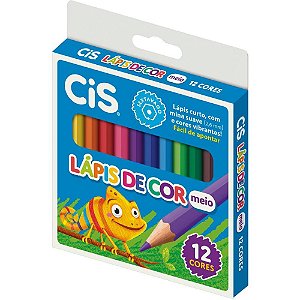 Lapis de cor sextavado cis plastic 12 cores curto - sertic (pct.c/12)