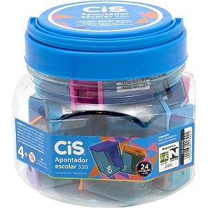 Apontador com deposito cis 320 neon cores - sertic (pote-24)