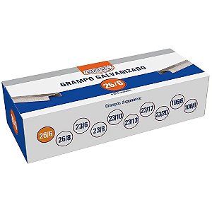 Grampo para grampeador 26/6 galvanizado 5000 grampos - brw (caixa)