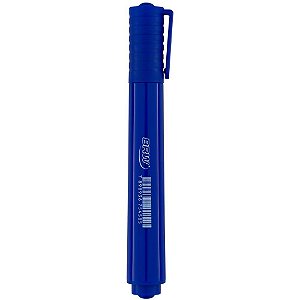 Pincel marcador permanente ponta chanfrada azul - brw (cx.c/12)