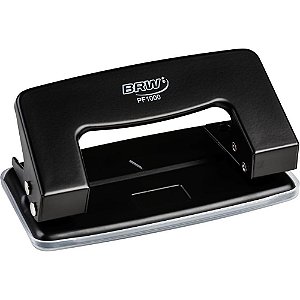 Perfurador de papel metal 2 furos p/10fls preto - brw (unidade)