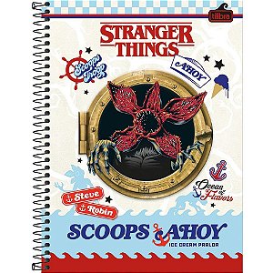 Caderno 01x1 capa dura stranger things 80fls connect - tilibra (pct.c/04)