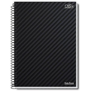 Caderno espiral 1/4 capa dura office 80fls. - pauta branca (pct.c/05)
