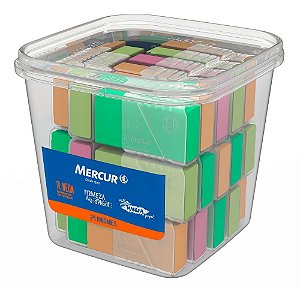Borracha colorida tr neon c/capa plastica - mercur (pote-24)
