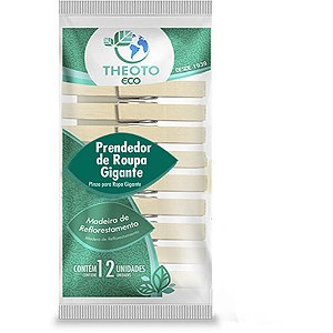 Prendedor de roupa madeira gigante - theoto (pct.c/12)