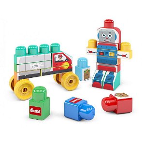 Brinquedo para montar robo blocolandia - dismat (unidade)