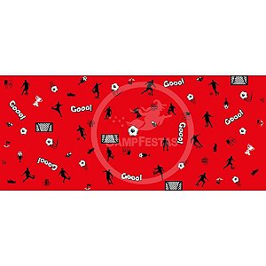 Toalha plastica bola de futebol vm/pt - campfestas (pct.c/10)