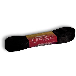 Fita de cetim 10mm 10m. preto - cinderela (unidade)