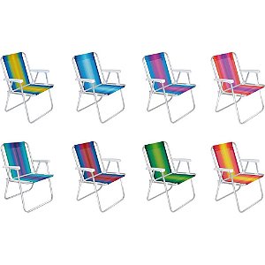 Cadeira p/piscina/praia alta de aluminio p/110k - mor (unidade)