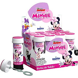 Bolha de sabao minnie 60ml c/jogo - brasilflex (cx.c/12)