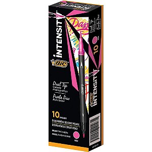 Caneta com ponta porosa intensity 2 pontas rosa - bic (cx.c/10)