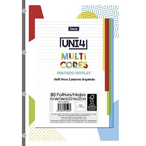Bloco para fichario universit. foroflex  cores 80fls. - foroni (pct.c/05)