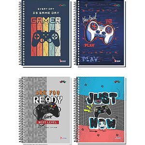 Caderno 10x1 capa dura game over 160 folhas - tamoio (pct.c/04)