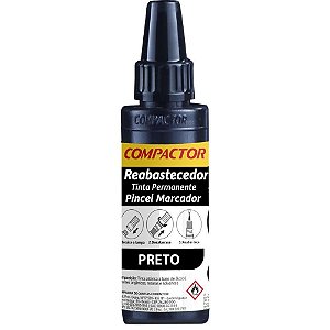 Tinta marcador permanente reabastecedor 030 preto - compactor (cx.c/12)