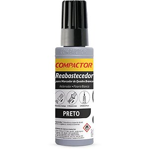 Tinta marcador quadro branco reabastecedor 030 preto - compactor (cx.c/12)
