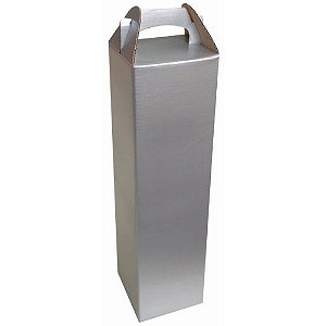Embalagem para garrafa caixa prata 9x9x37 simples - cristina (pct.c/10)