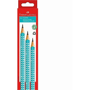 Lapis preto triangular ecolapis sparkle azul - faber-castell (pct.c/72)