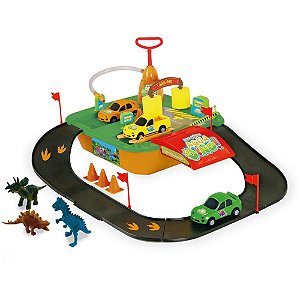 Cenario tematico (playset) acqua rapido dino c/3carrinhos - homeplay (unidade)
