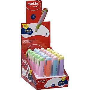 Borracha caneta molin tons pastel - molin (dp.c/24)
