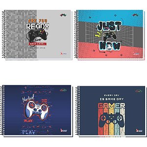 Caderno desenho univ capa dura game over 48f espiral - tamoio (pct.c/04)