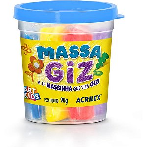 Massa para modelar massa giz 6 cores 100g (s) - acrilex (cx.c/06)