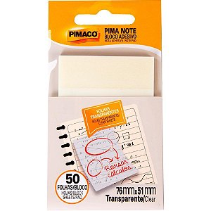 Bloco de recado autoadesivo pimanote transp. 76x51mm 50fls - pimaco (unidade)
