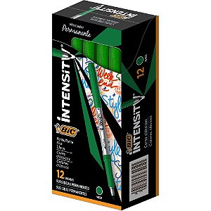 Pincel marcador permanente marking 1.1mm verde - bic (cx.c/12)