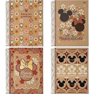 Caderno 10x1 capa dura mickey.minnie arts kraft160i.a - jandaia (pct.c/04)
